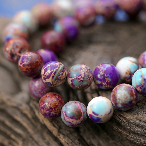 Hand Crafted Jewelry - 🆕New Galaxy Sea Sediment Jasper 8mm Healing Gemstone Bracelet